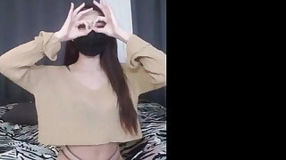 Sexy Korean floosie with slamming throng streams, has fun and dances